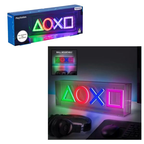 PALADONE – PLAYSTATION – Lampada LED a Neon (da tavolo e da muro) cm –  (In box cm)…x